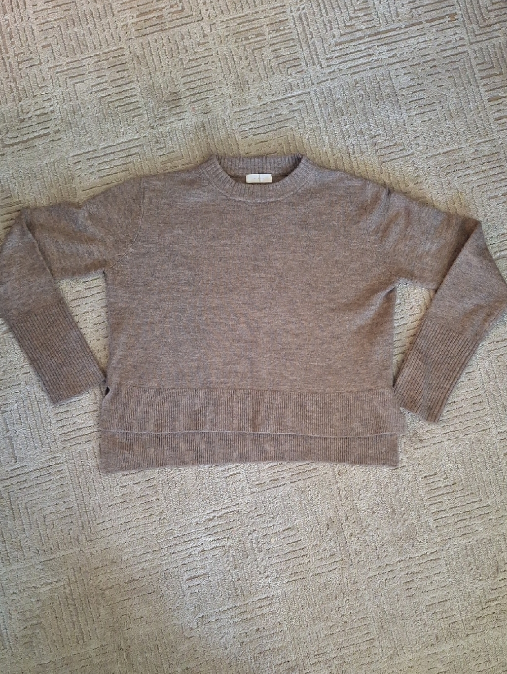 Women's Cropped Crewneck Sweater - Taupe